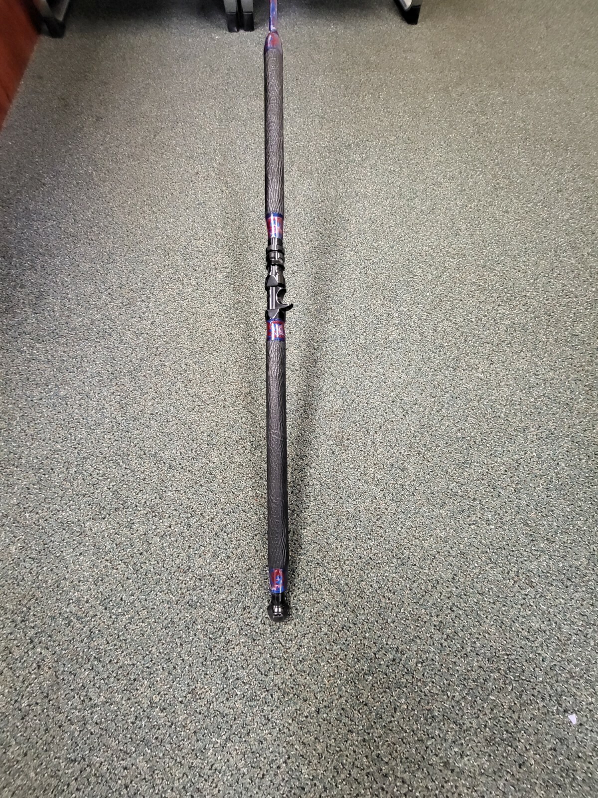 Custom Fishing Rod with Real Shark Skin Grips and Awesome Paint Job