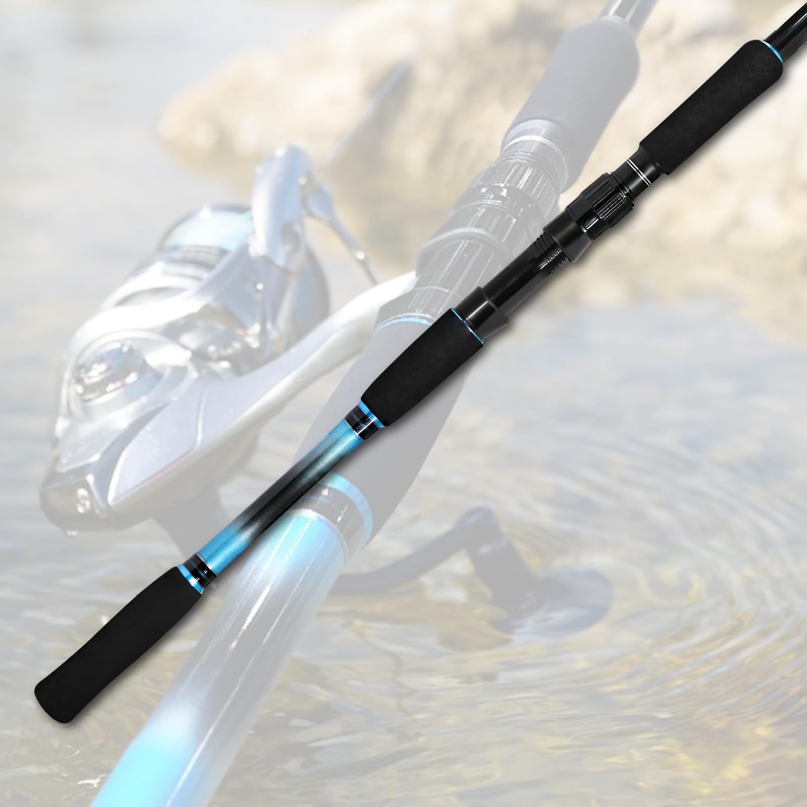 4-Piece 7-Feet Carbon Fiber Fishing Rod Spinning Travel Portable Rod Lightwei…