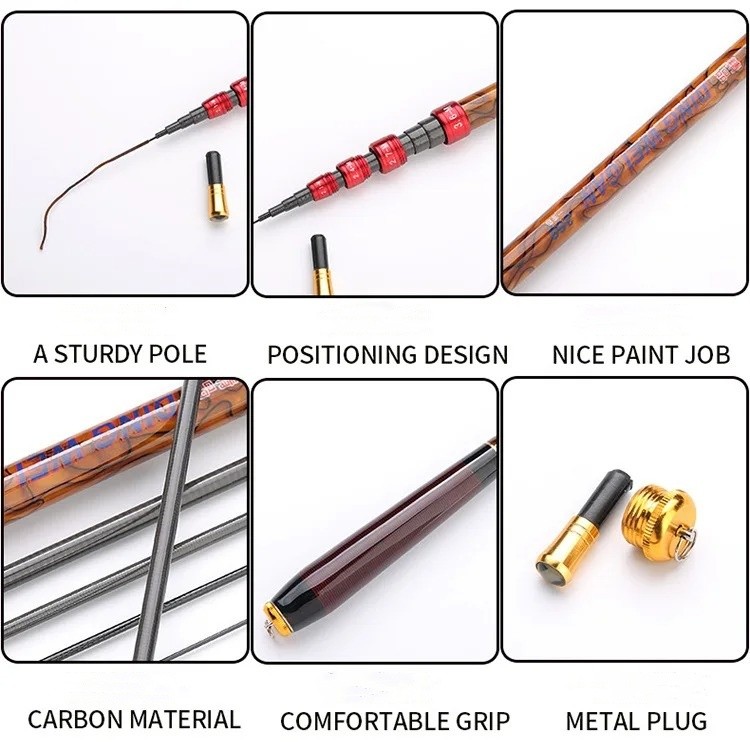 Ultra-light Carbon Fishing Rod Short Section Adjustable Stream Fishing Rod