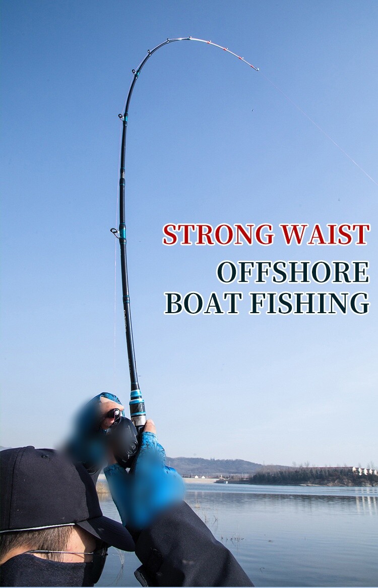Boat Fishing Rods 1.65m/1.8m Carbon Fiber Spinning Casting Rod 2 Section Shore
