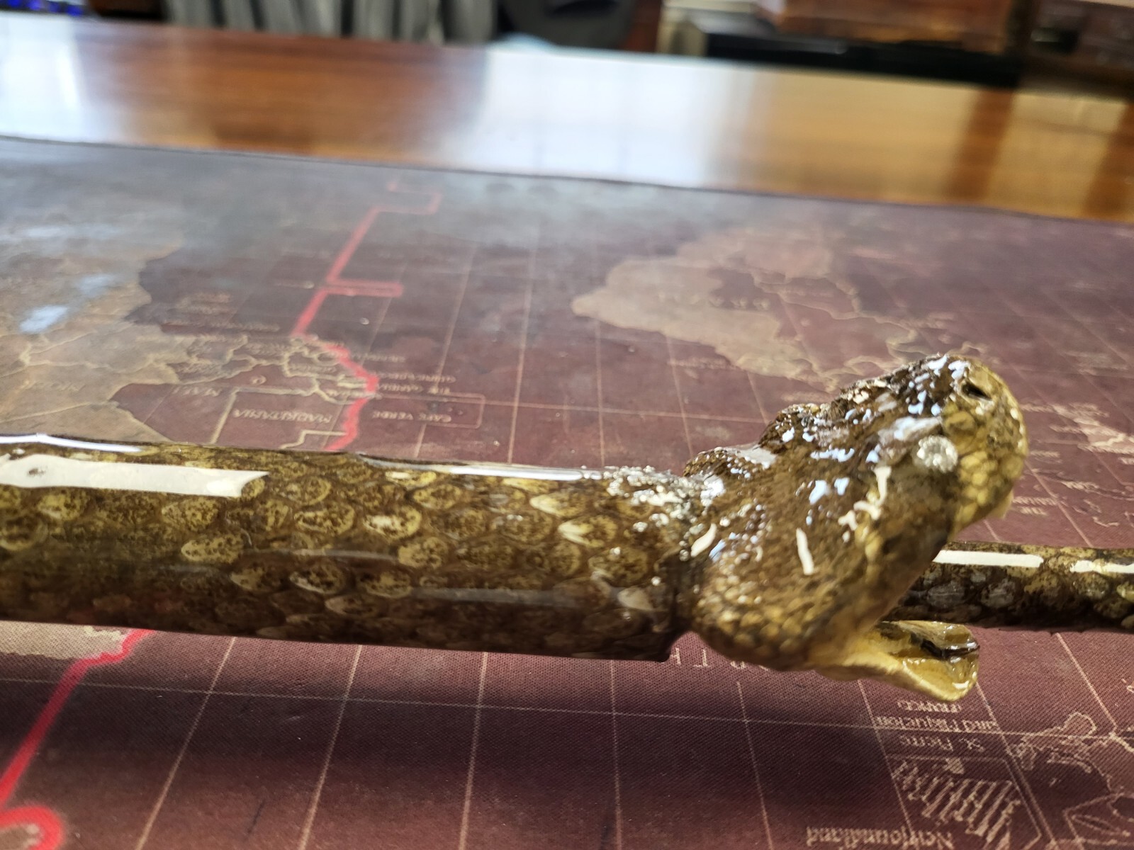 Custom Rattlesnake Fishing Rod Real Rattlesnake Skin Grips with or without Fangs