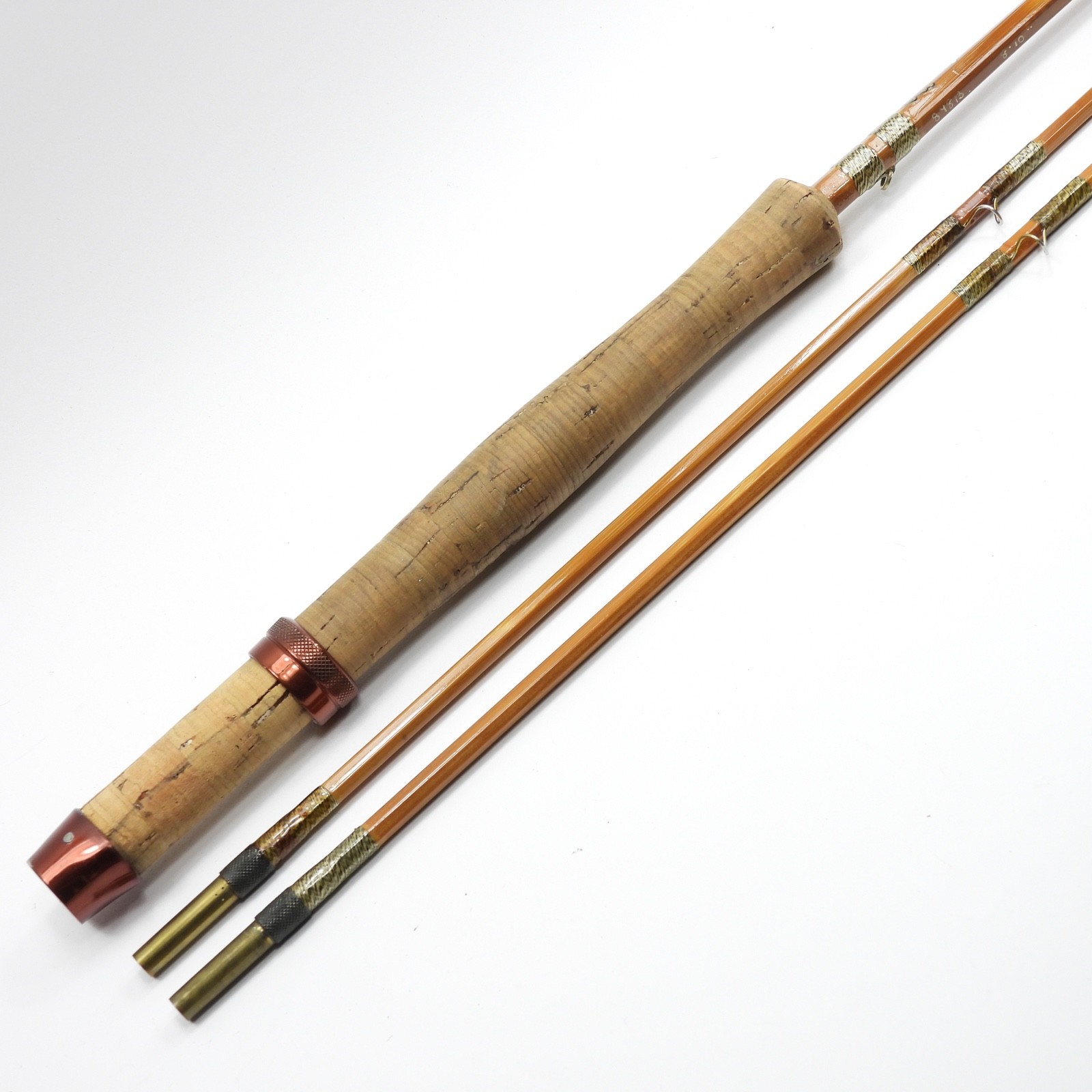 Milwards “Troutmaster” Bamboo Fly Rod. 8’ 10”. 6-7wt. W/ Tube & Sock. England.