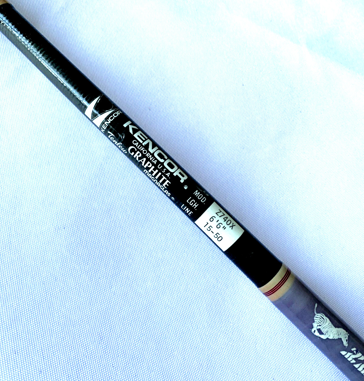 Kencor ZEBRA Z740X 6’6”Tenlew GRAPHITE Magnaglas 15-50Lb Fishing Rod Made In USA