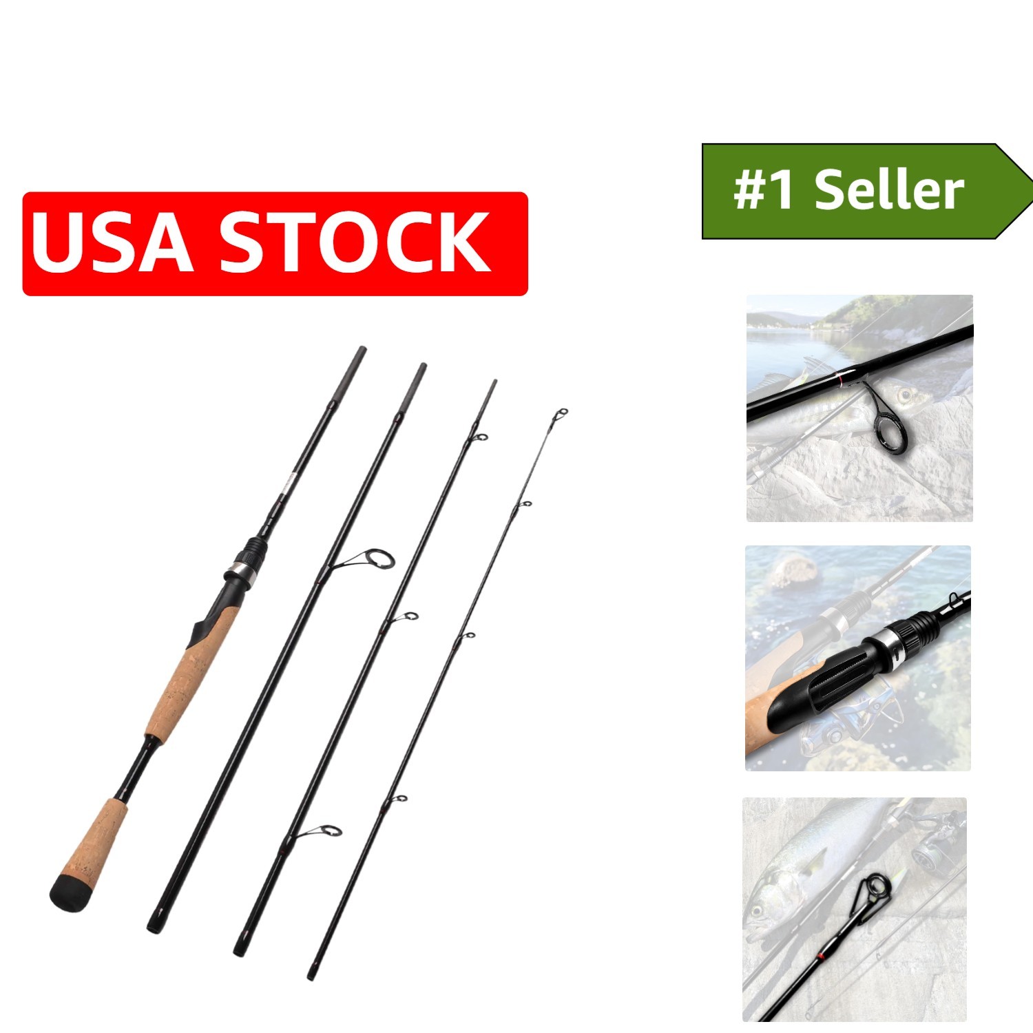 6’6″ Medium Spinning Fishing Rod – Ultra-Sensitive Carbon Fiber Design