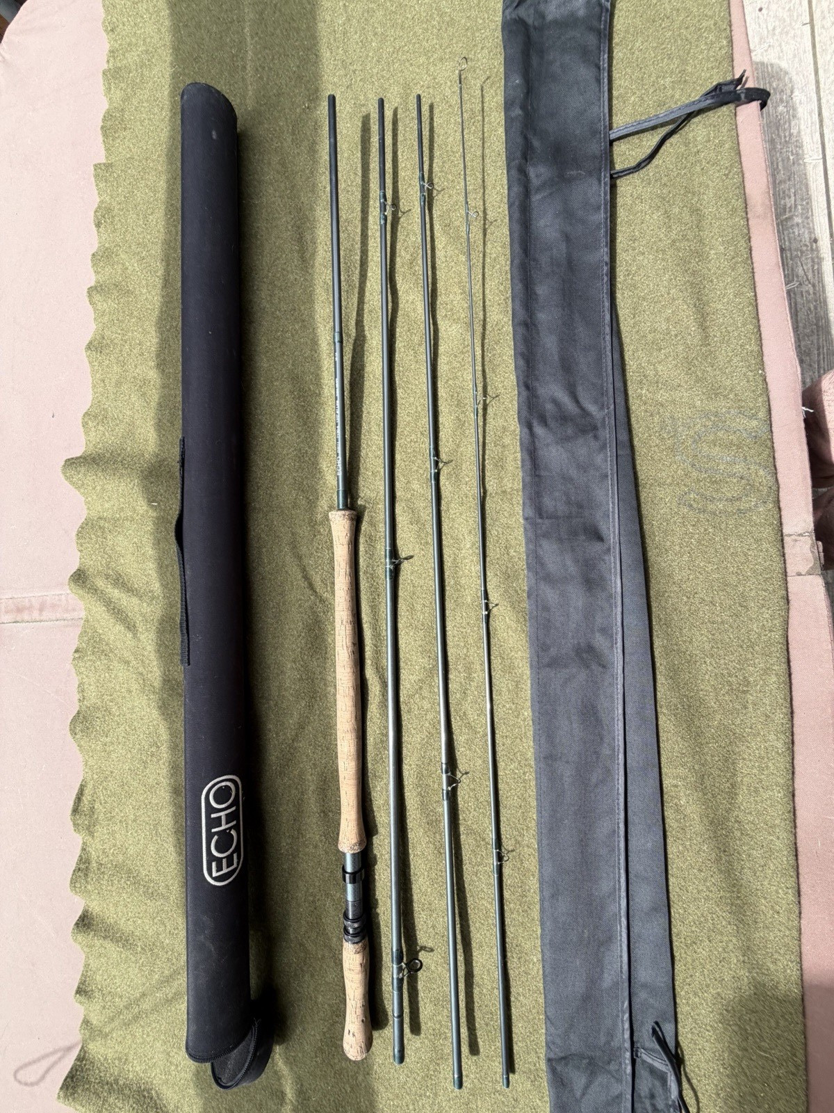 ECHO DHII 7130-4 13ft 7wt 4pc Carbon Medium Fast Fly Rod w/ Tube & Sock