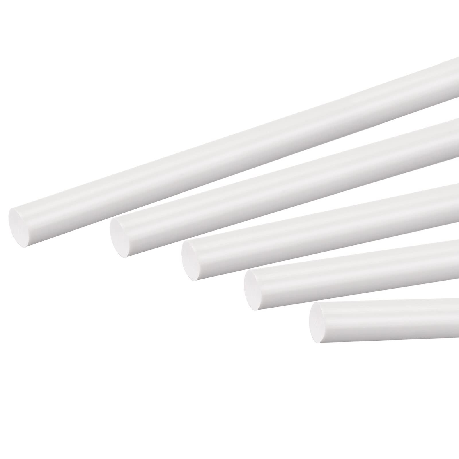 5 PCS White 8x250mm ABS Plastic Rod Round Solid Bar Architectural Model