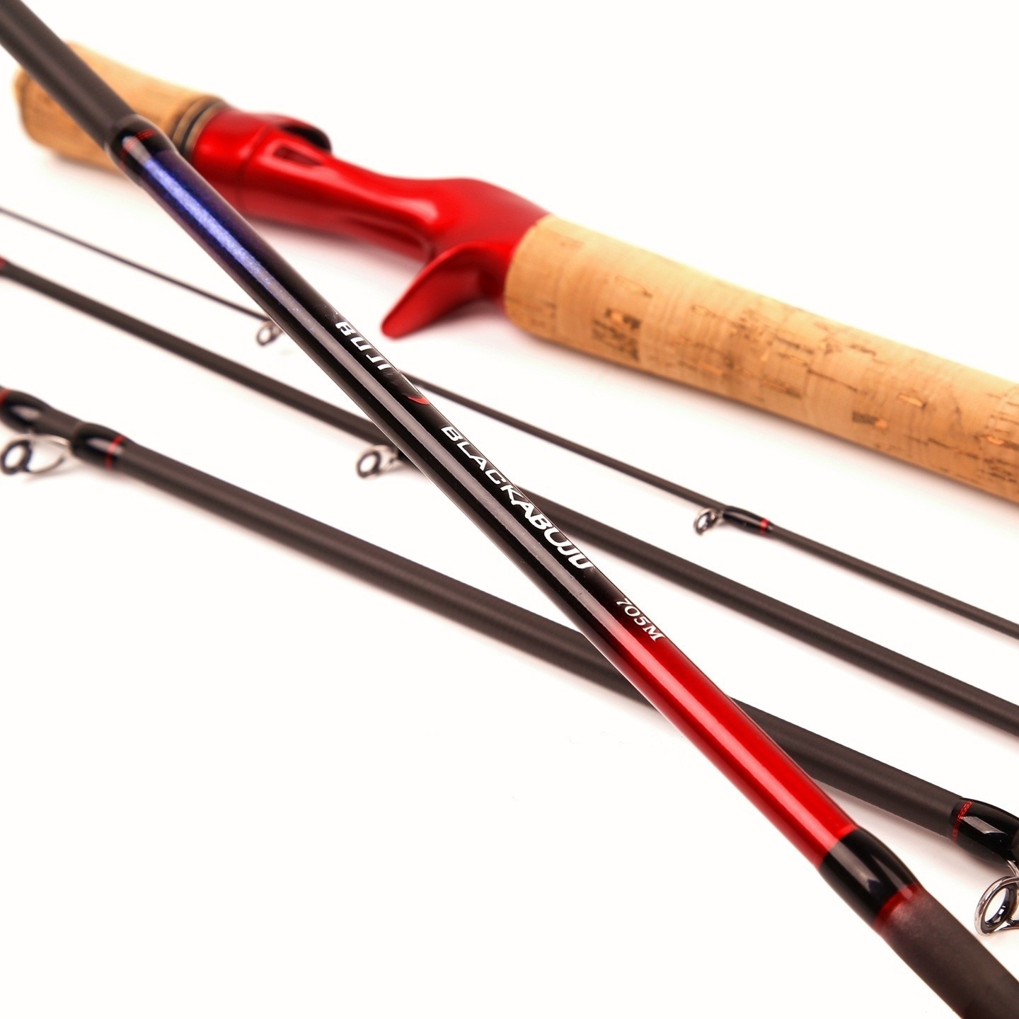 Fishing Rod Carbon Fiber Spinning Casting Rod 6.6ft 7ft 7.5ft 8ft Pole 5 Section