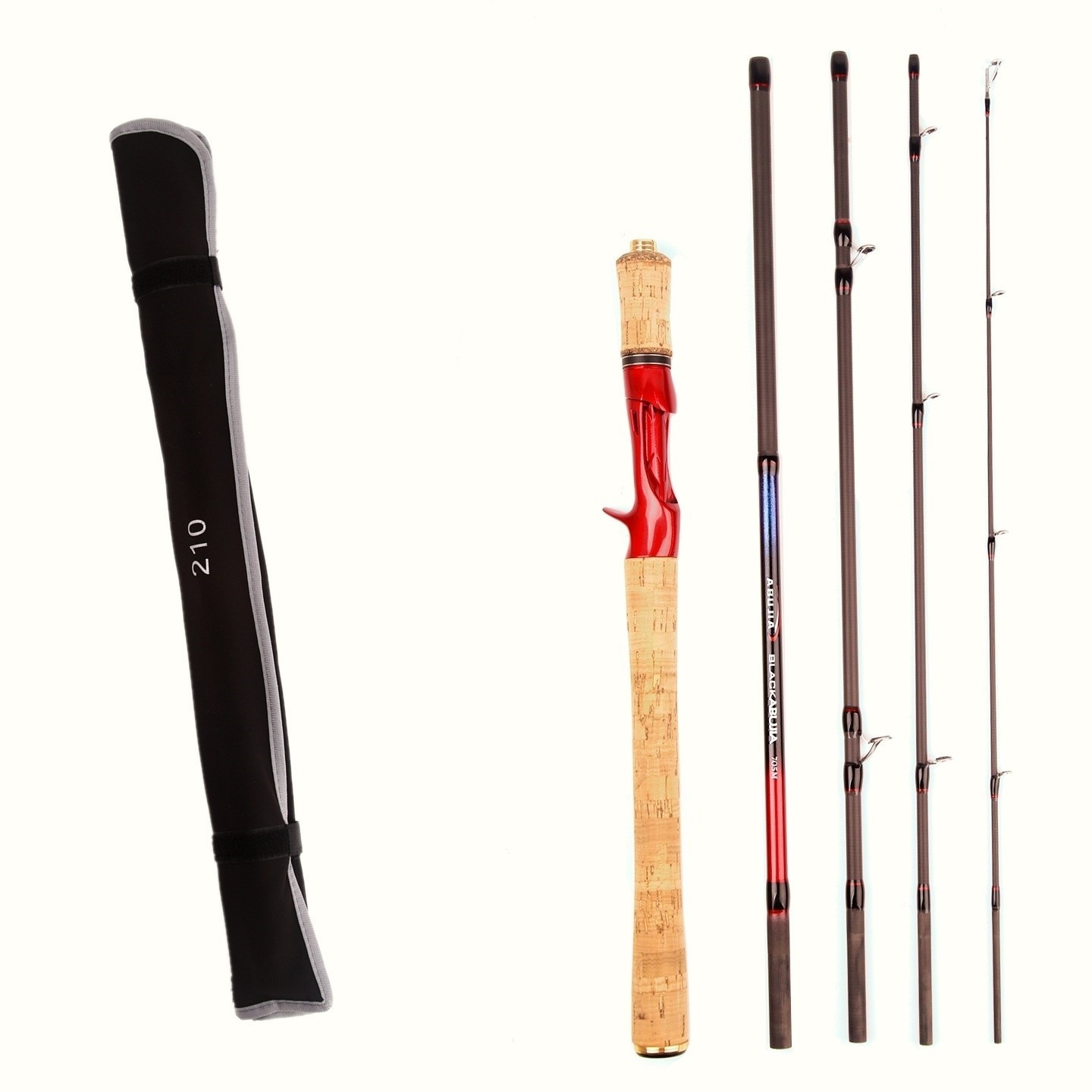 Fishing Rod Carbon Fiber Spinning Casting Rod 6.6ft 7ft 7.5ft 8ft Pole 5 Section