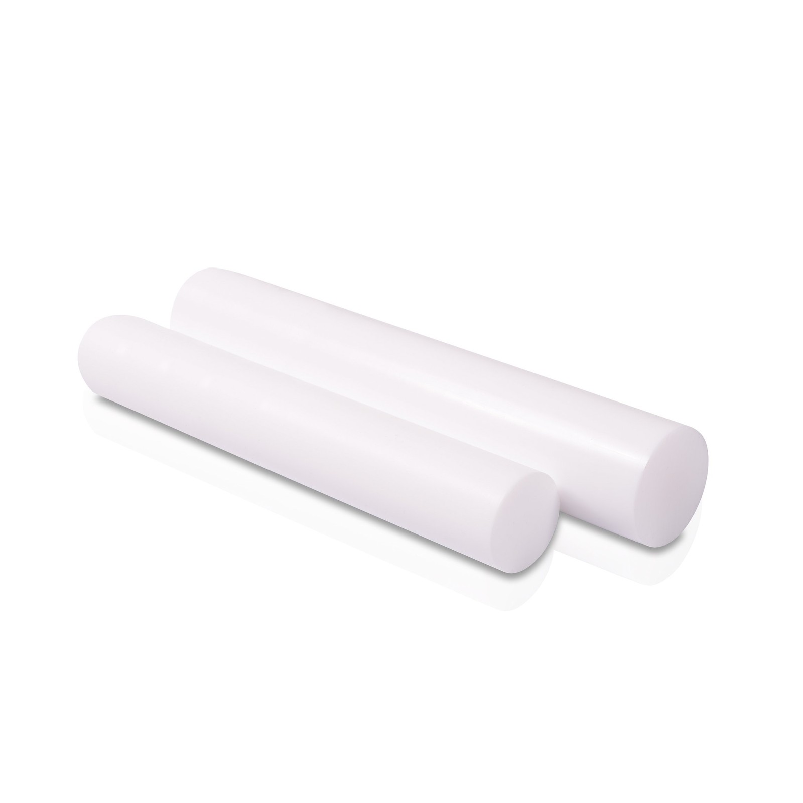 HDPE (High Density Polyethylene) Plastic Round Rod 2″ x 12” White Color