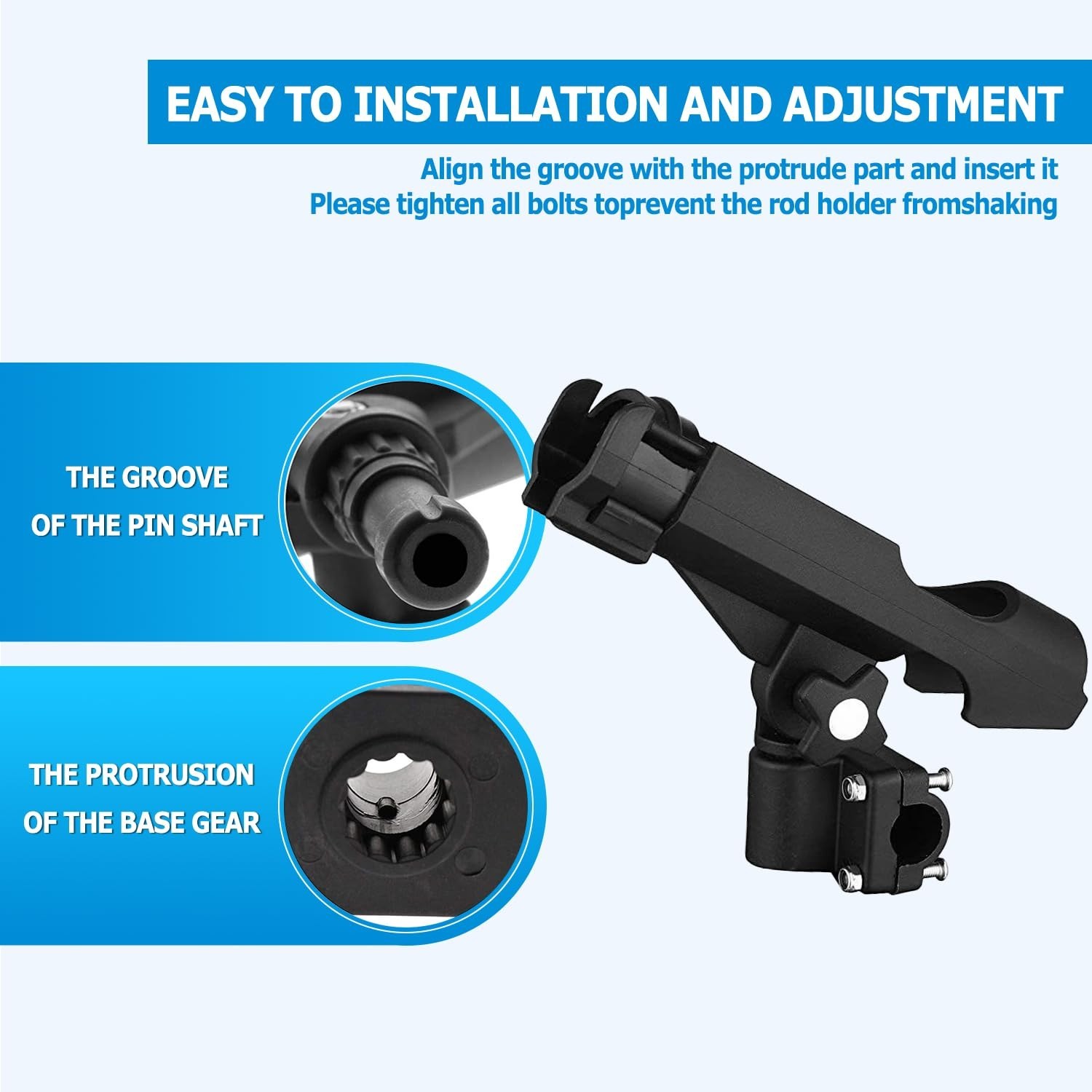 LBW Fishing Rod Holders for Boat Side Deck Mount Rod Holder Adjustable Kayak …