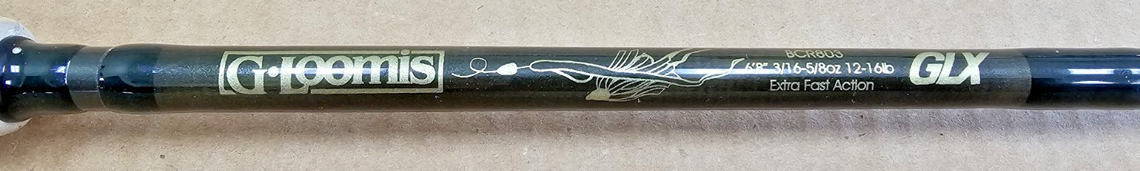 G Loomis BCR803 GLX 6’8″ 3/16-5/8oz, 12-16lb, Extra Fast Action, Awesome