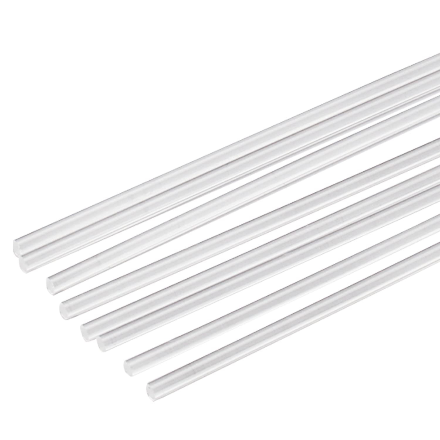 8Pcs Clear Acrylic round Rod Standard Plexiglas PMMA Bar Tolerance for DIY 4M…