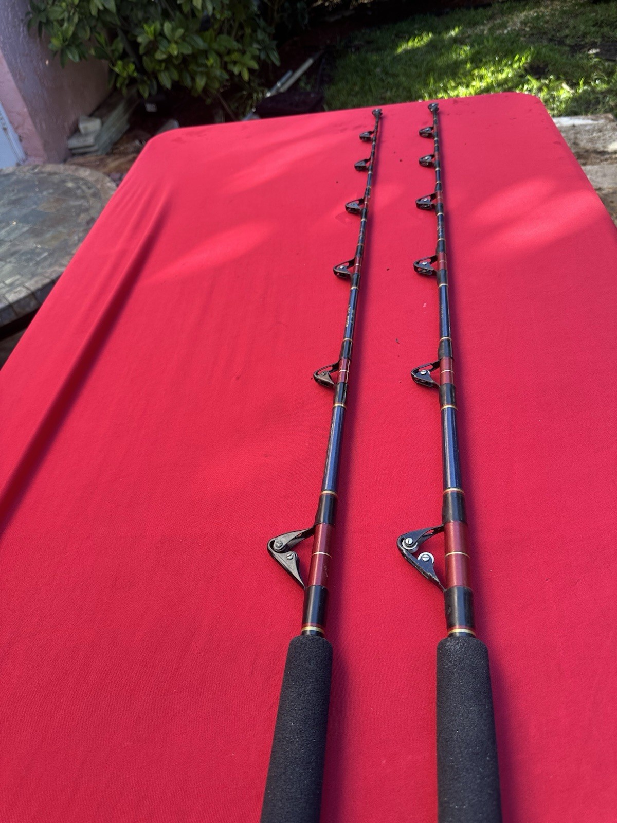 Pair of Italcanna 20-50 and 50-80lb. Premium Standup Roller Rods – Made in Italy