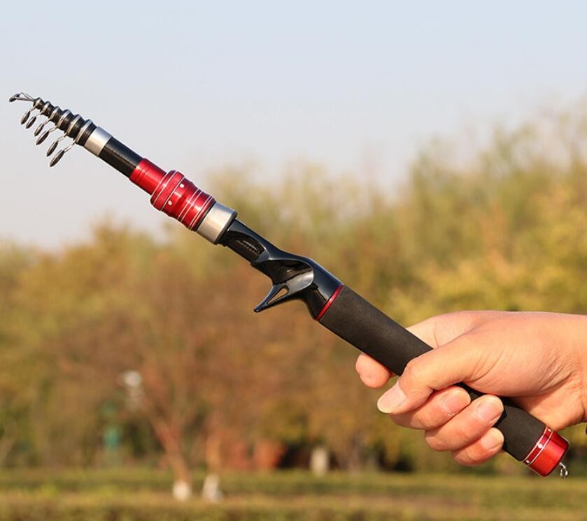 Power Telescopic Rock Fishing Rod 1.5M-2.4M Carbon Fiber Spinning Fishing Poles