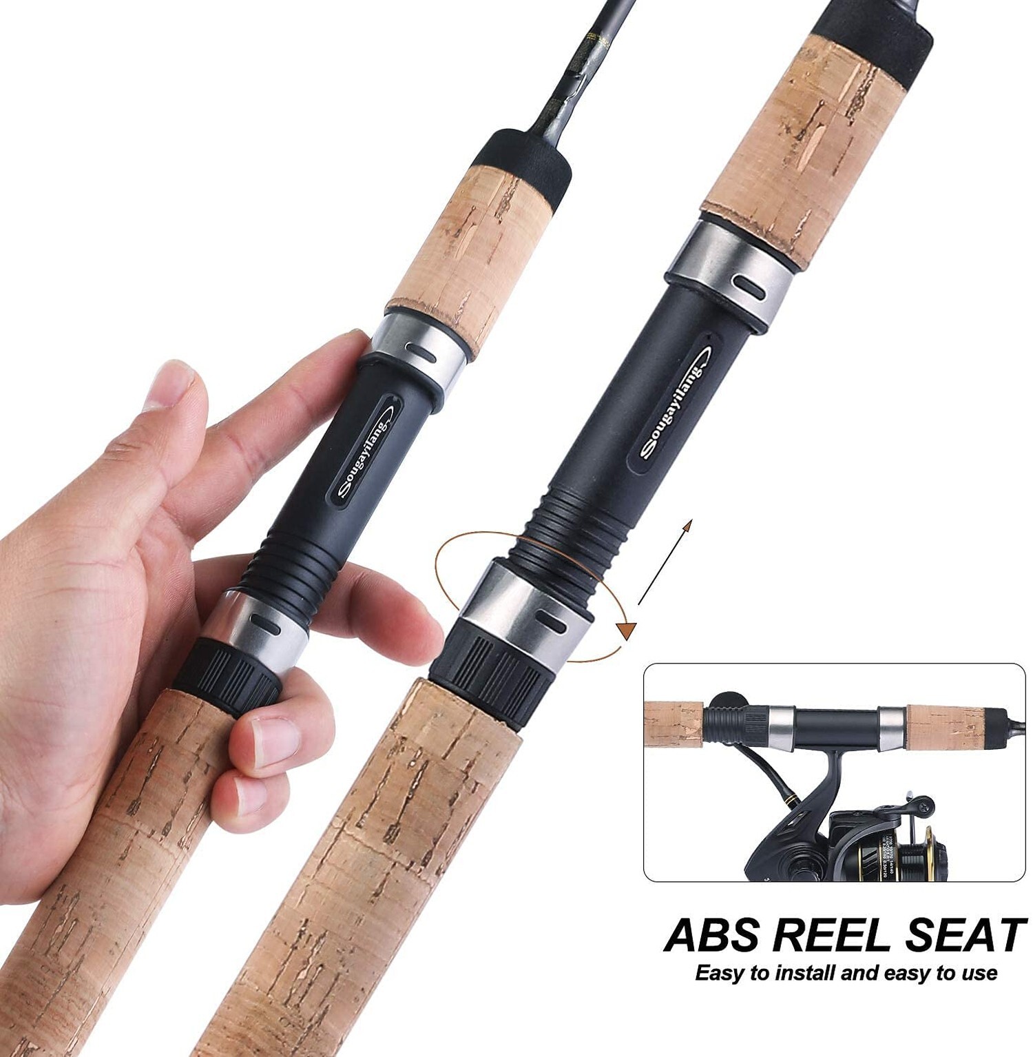 Sougayilang Fishing Rods Graphite Lightweight Ultra Light Trout Rods 2 Pieces…
