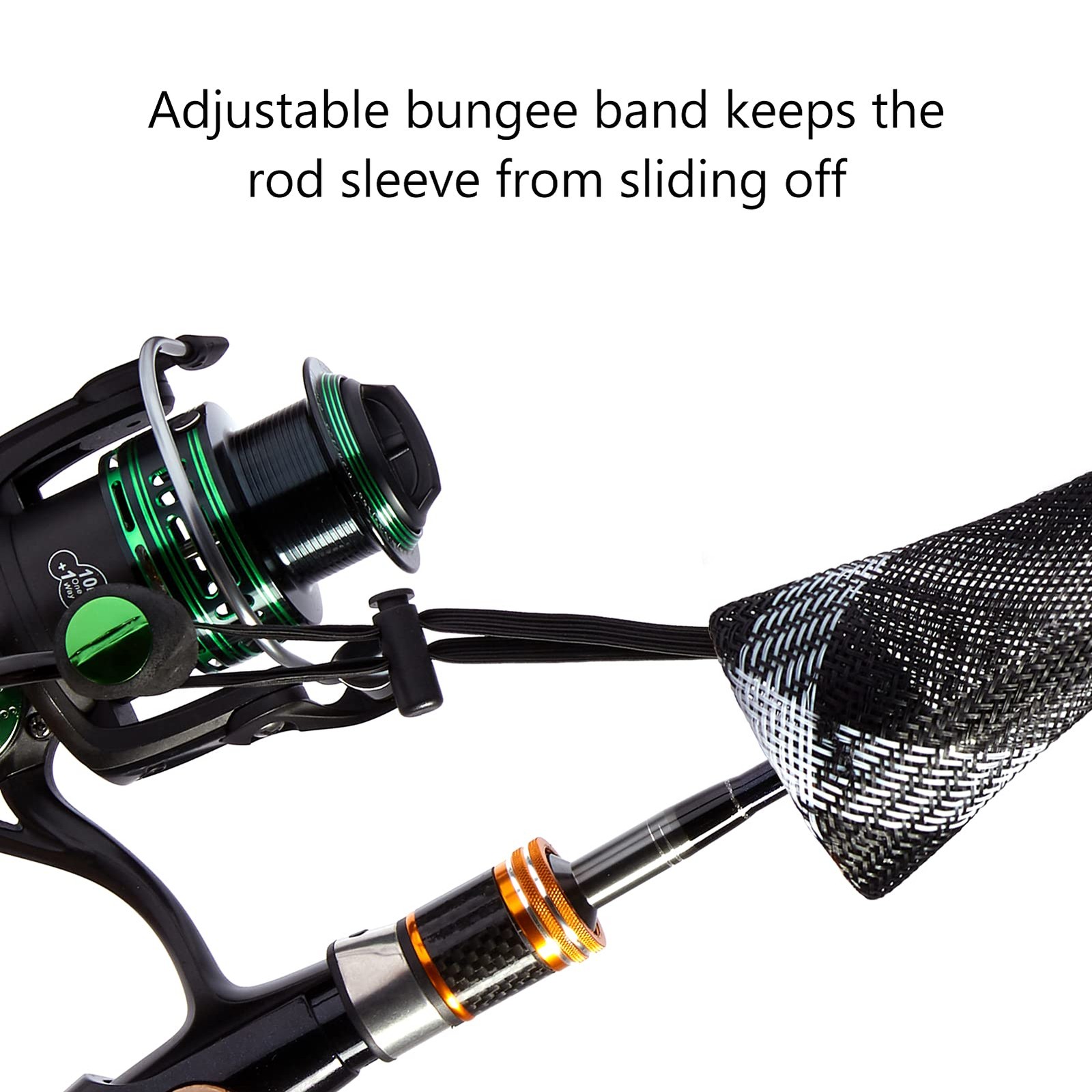 BASSDASH Casting For Spinning Rod up to 7-1/2 ft, Black & White – 2pcs