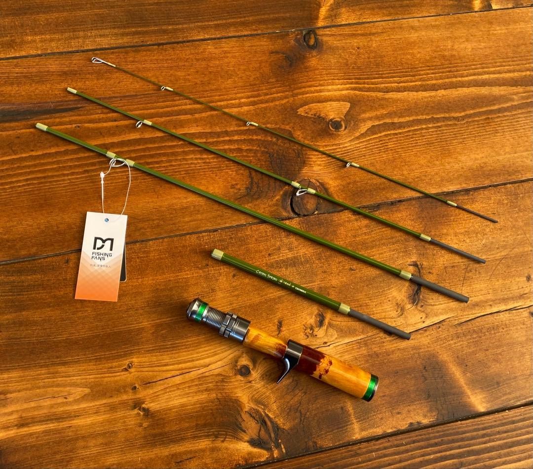 Adjustable Trout Fishing Rod 4-Section 5ft/5ft6in Wood Grip Packable Lightweight