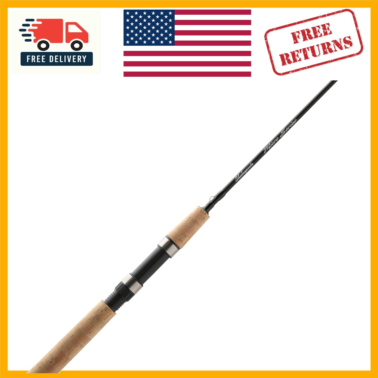 Lightweight 5’6″ Spinning Rod with Full Cork Grip for Comfortable Fishing