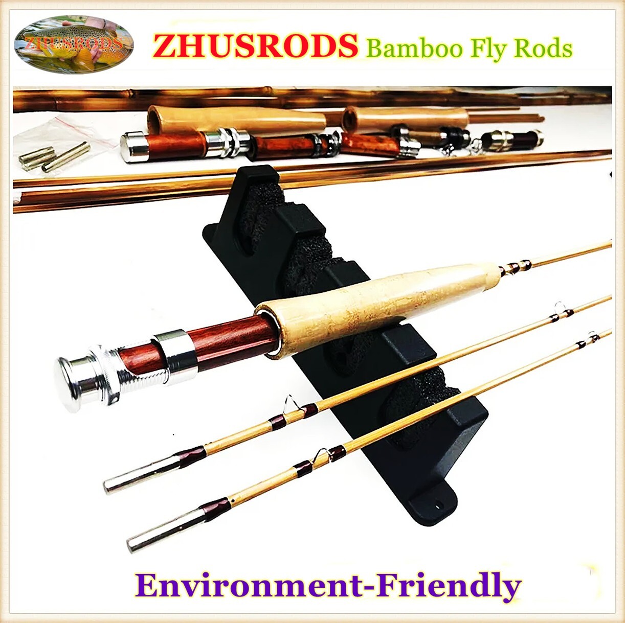 ZHUSRODS Bamboo Fly Rods 7′ 0″~4 wt /2 Section/Environmental Fly Fishing Rods