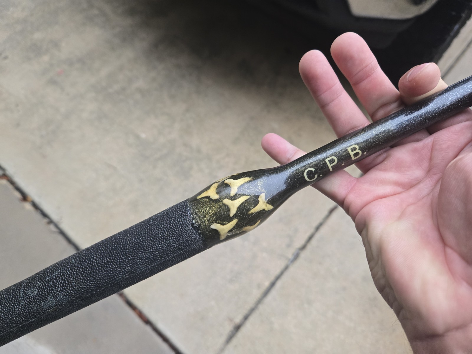 Custom Built Exotic Fishing Rod Shark Teeth Stingray Grip 6’3 Pole Big Game