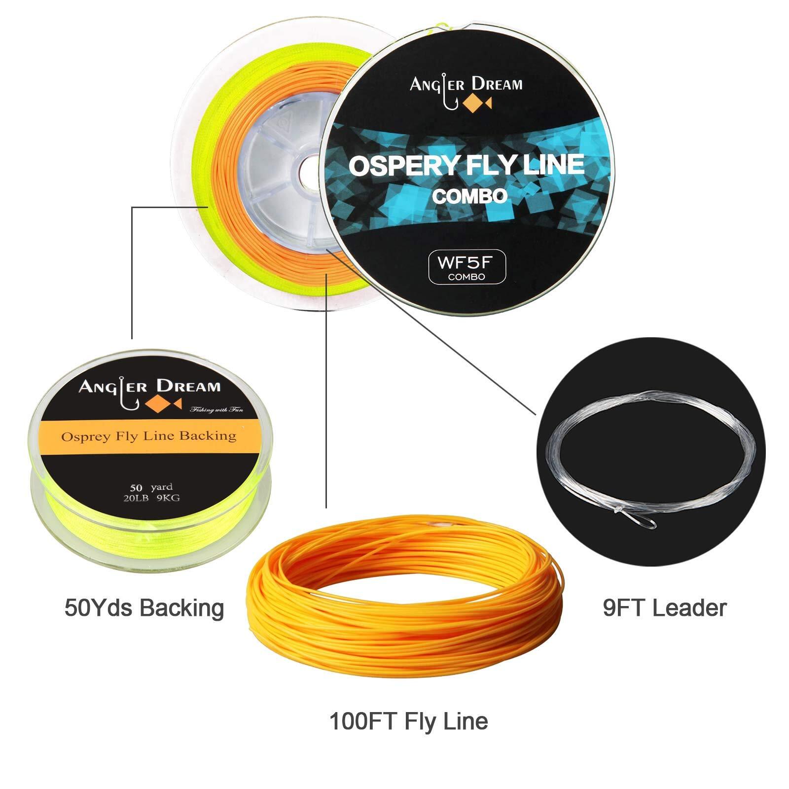 9′ 8WT Fly Fishing Rod Large Arbor Fly Reel WF Floating Fly Line Combo Begainer