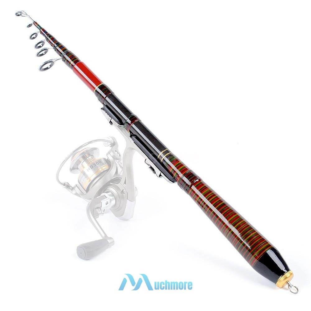 2.1m Telescopic Carbon Fiber Fishing Rod Pole Casting Spinning Fresh & Saltwater