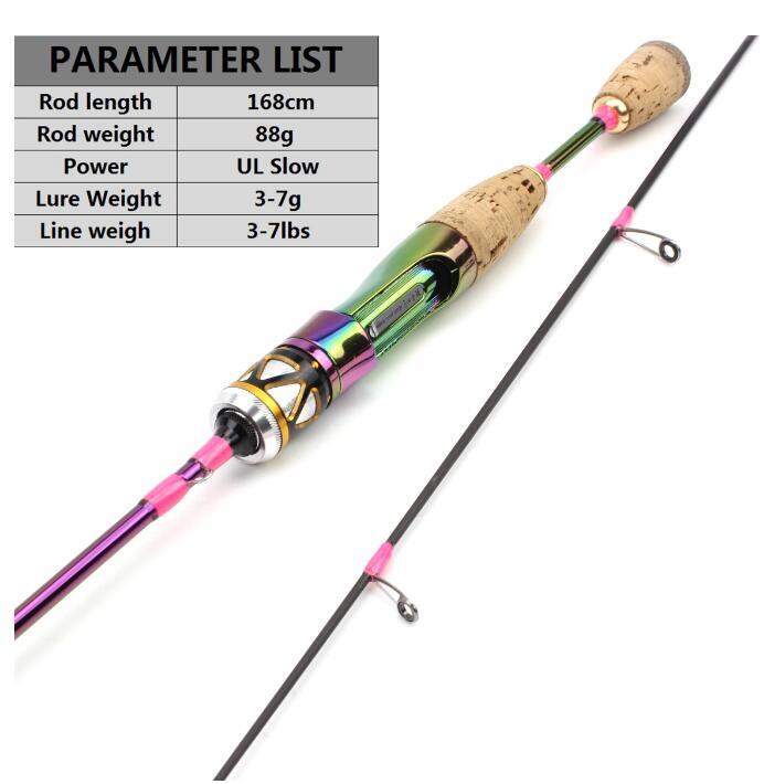 Trout Fishing Rod 1.68M 1.8M Portable Ultra Light Solid Tip Carbon Spinning Pole