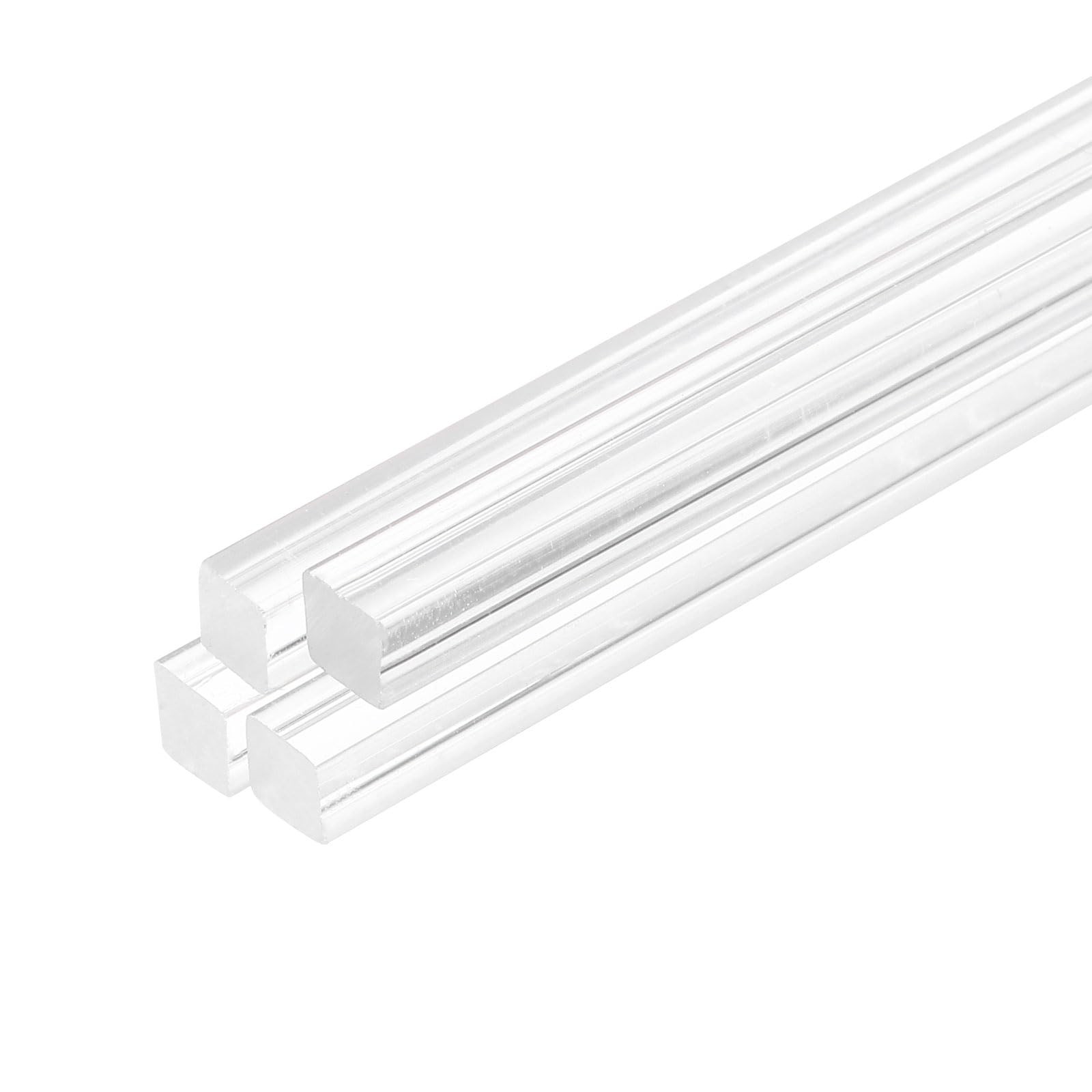 4 PCS Clear Acrylic Square Rods, 3/8 x 10 10mm x 250mm, Dowel, DIY Crafts