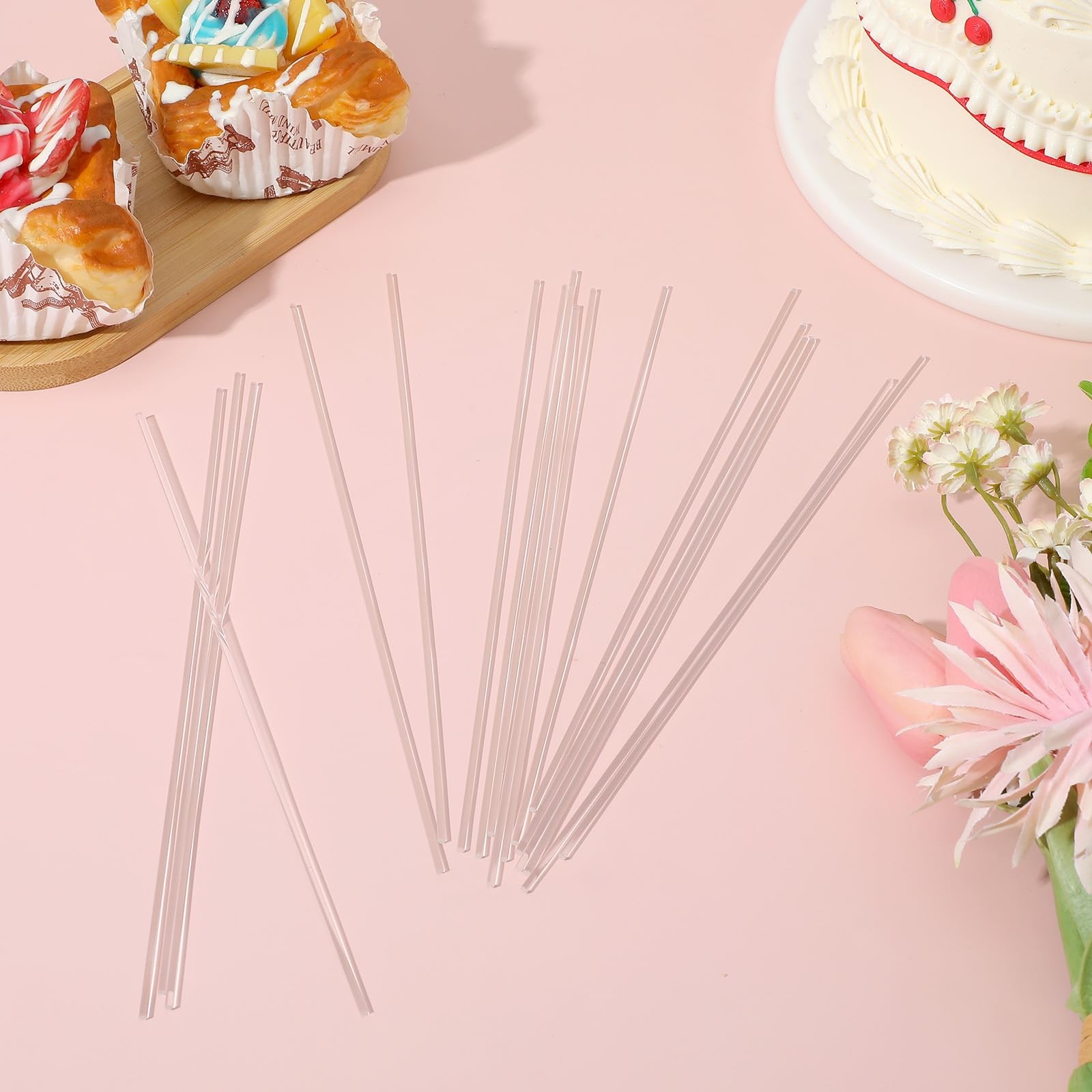 200 Pcs 8 Inch Clear Acrylic Rod 2 mm ClearAcrylic Dowel Rods Cake Topper Sti…