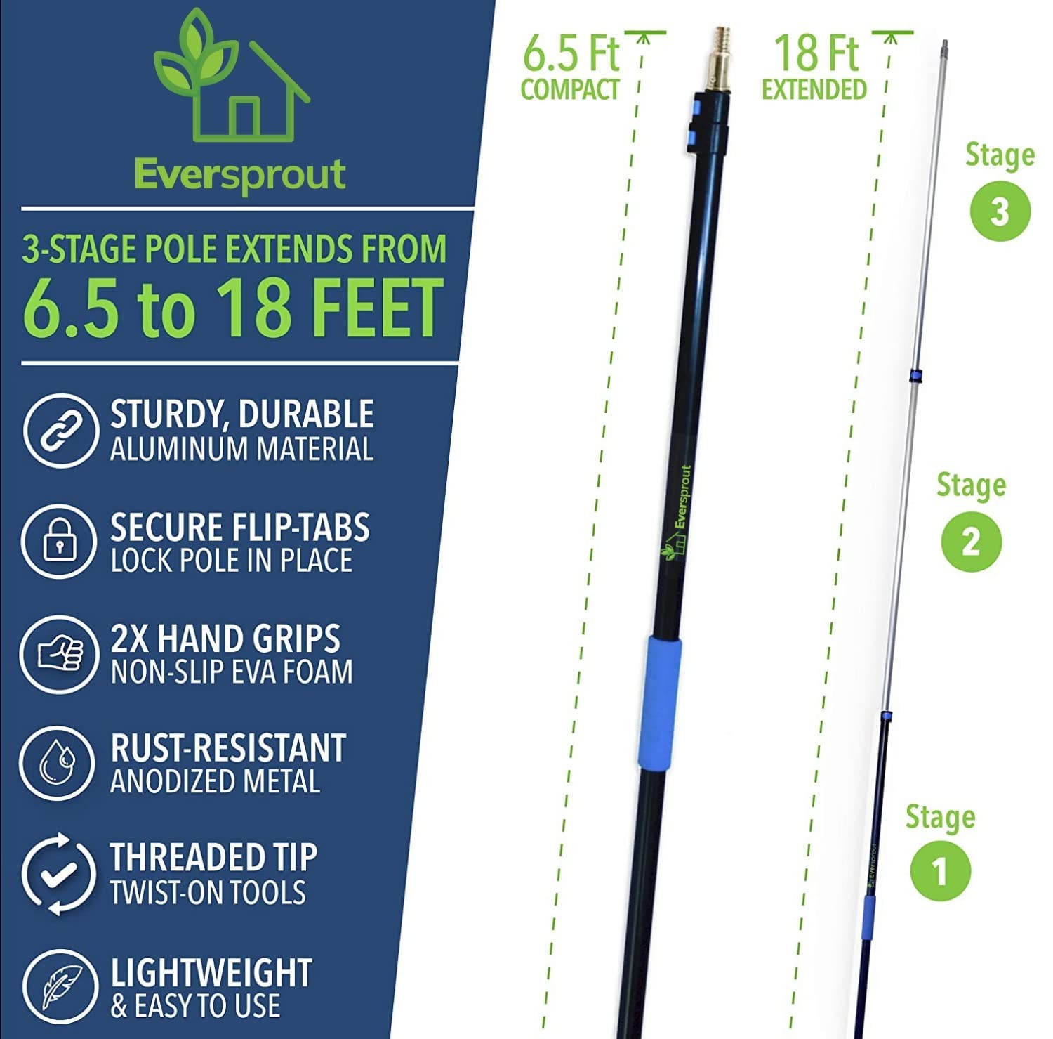 EVERSPROUT Boat Hook Attachment for Extension Pole | Floats & Solo (No Pole)