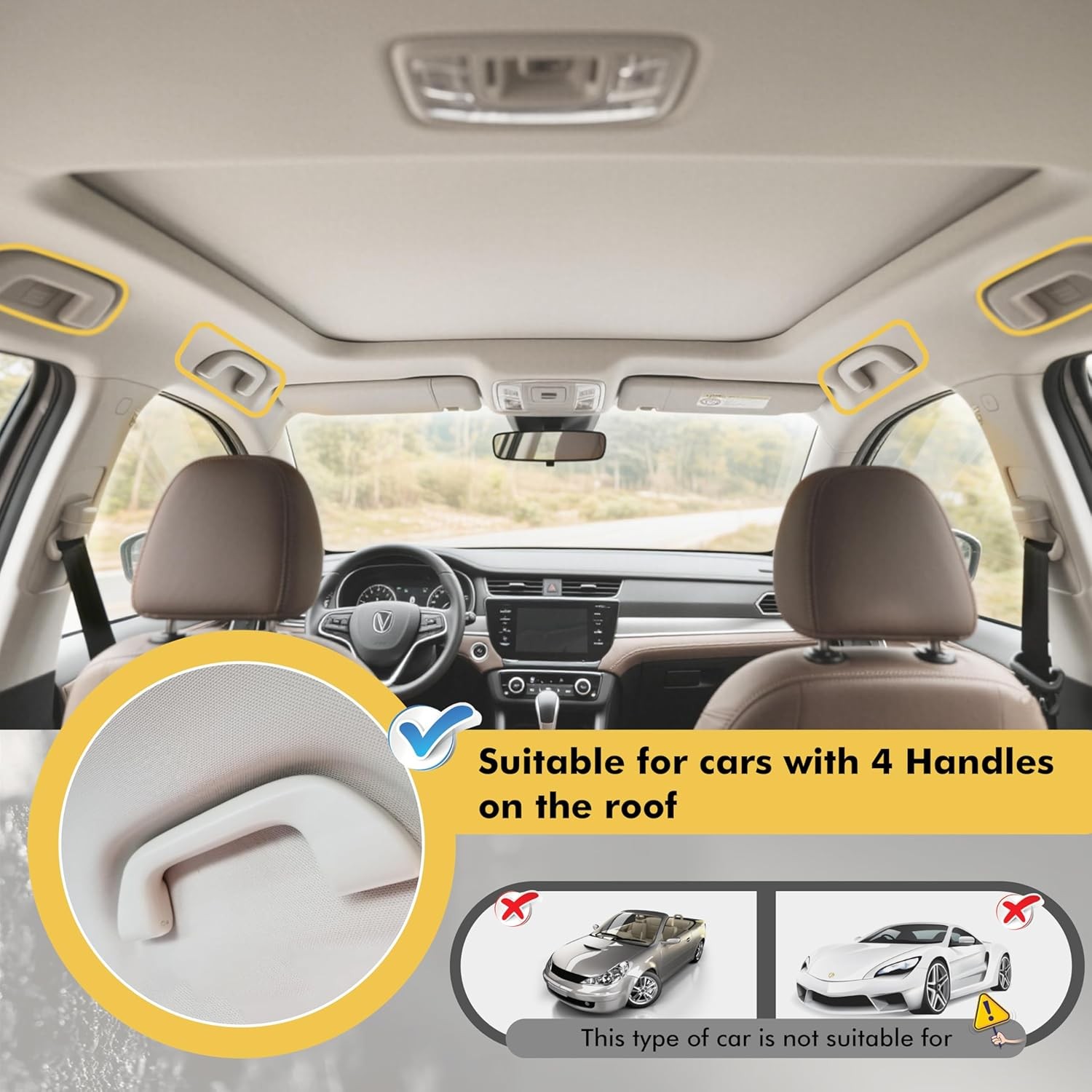 Fishing Rod Holder for Car, Vehicle Fishing Pole Holder Roof Rack Inside for SUV