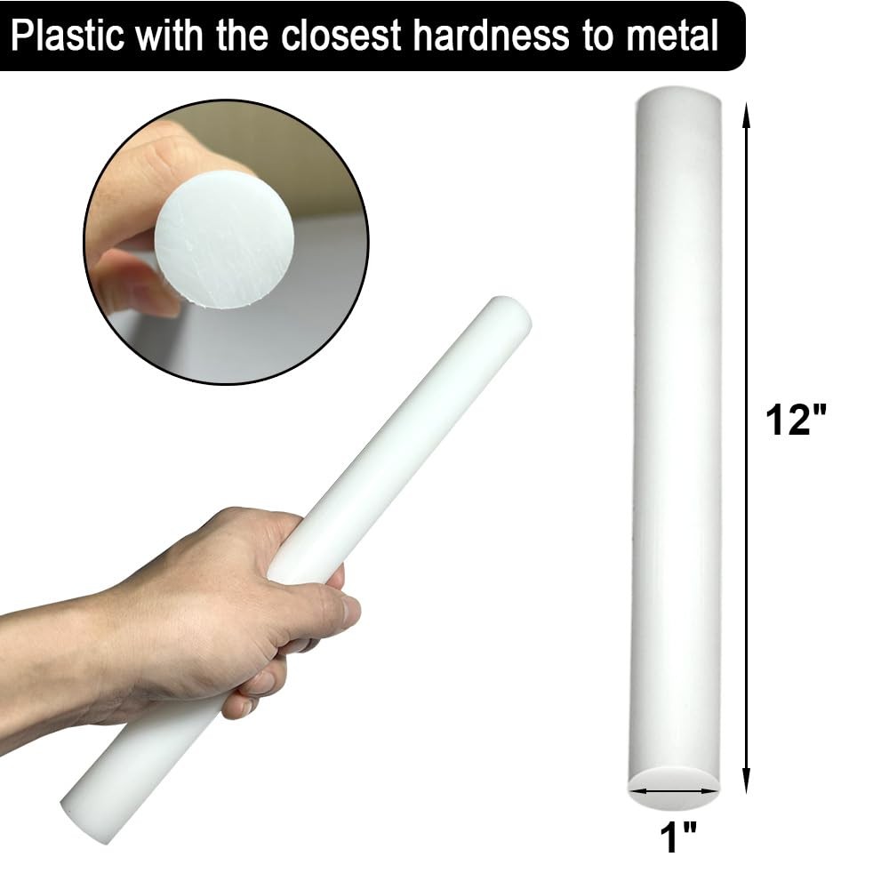 2Pack Round Acetal Copolymer Rods – 1 -Inch Diameter and 12-Inch Length Opaqu…