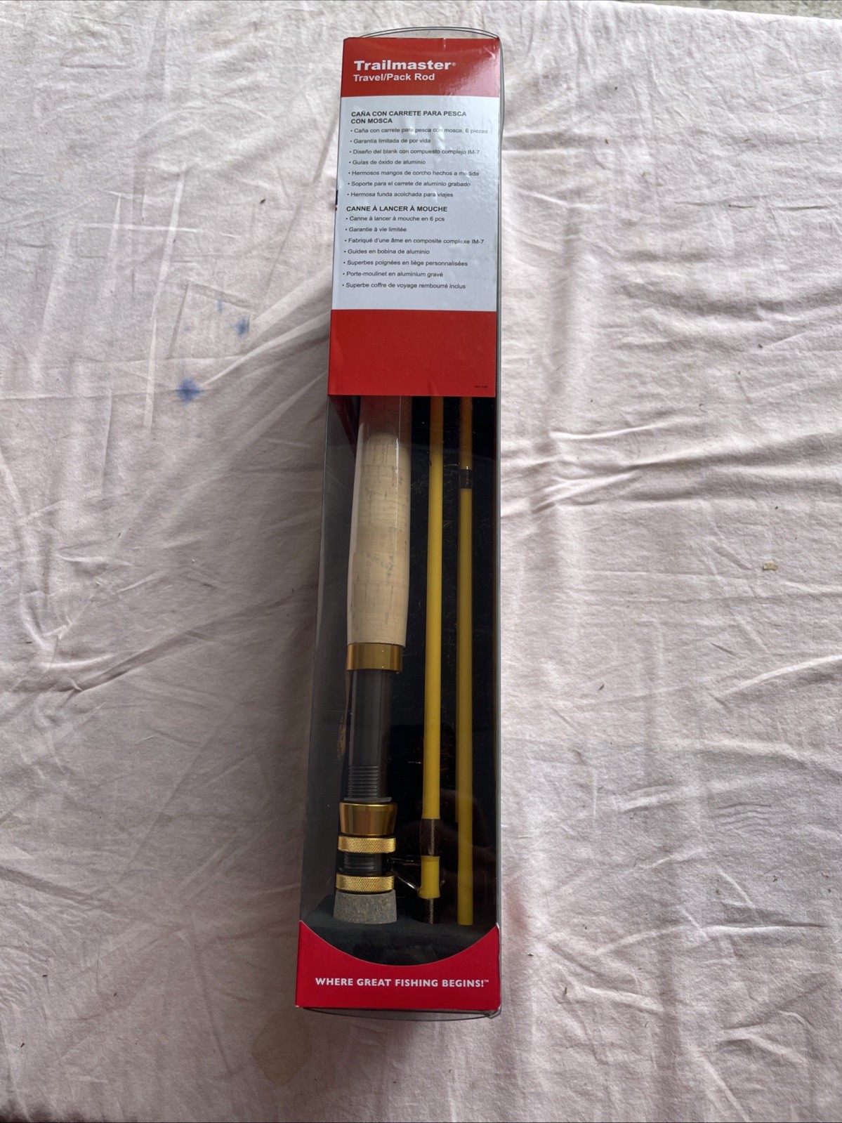 NEW Eagle Claw Trailmaster 7’ Spin Fly Travel Rod Multi Piece Pack Pole Case NIB