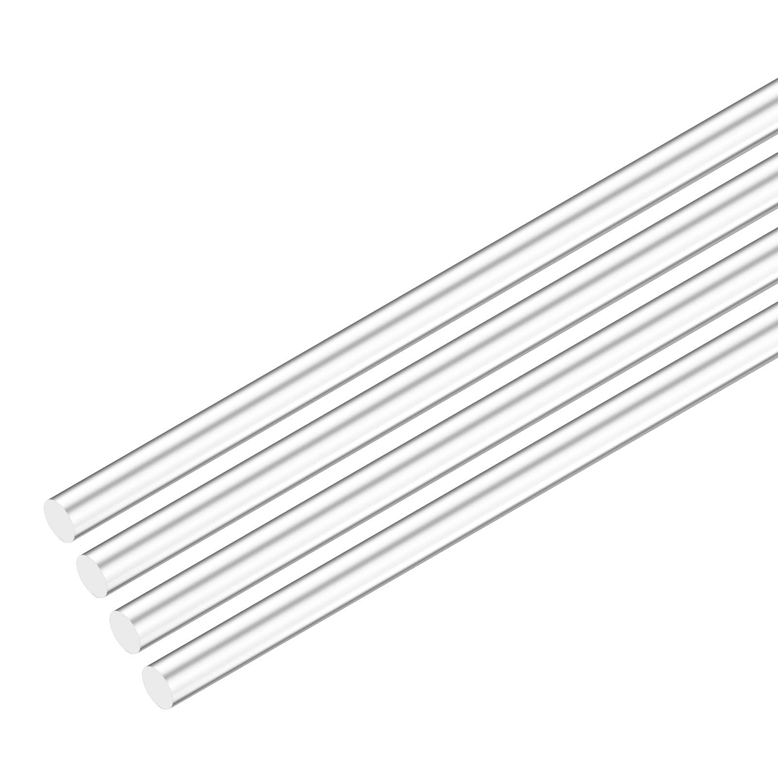4 Pack Acrylic Round Rods 11.8×0.2 Inch Clear Dowel Sticks Plastic DIY Art