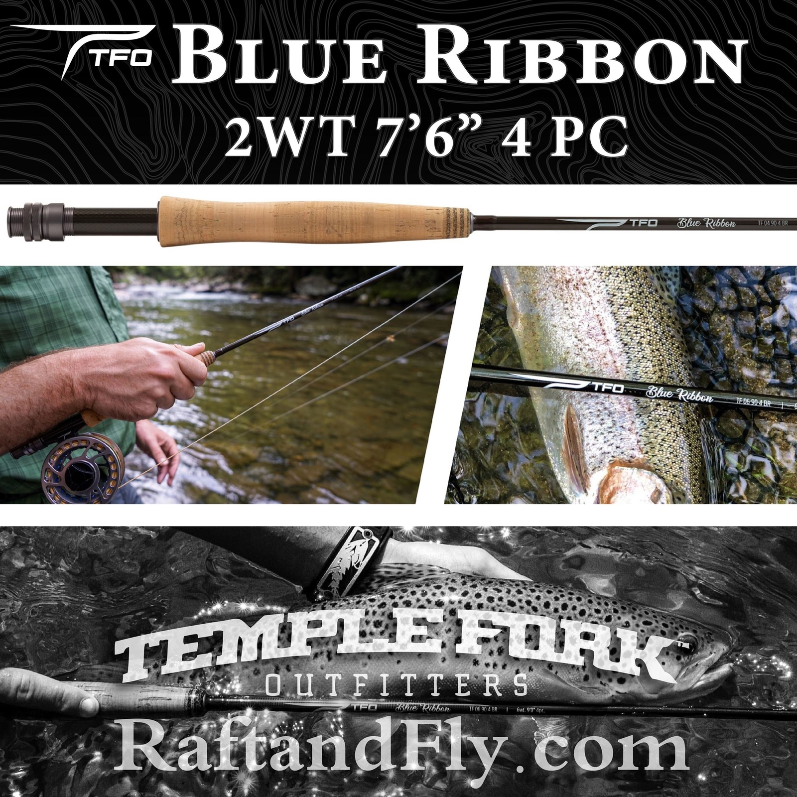 TFO Blue Ribbon 2wt 7’6″Fly Rod | Temple Fork Outfitters – FREE SHIPPING