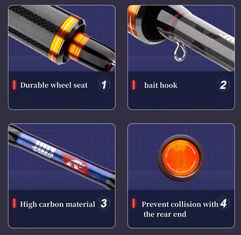 6 ft Trout Fishing Rods Carbon Fiber Spinning/casting Rod Carp 2 Sections Poles