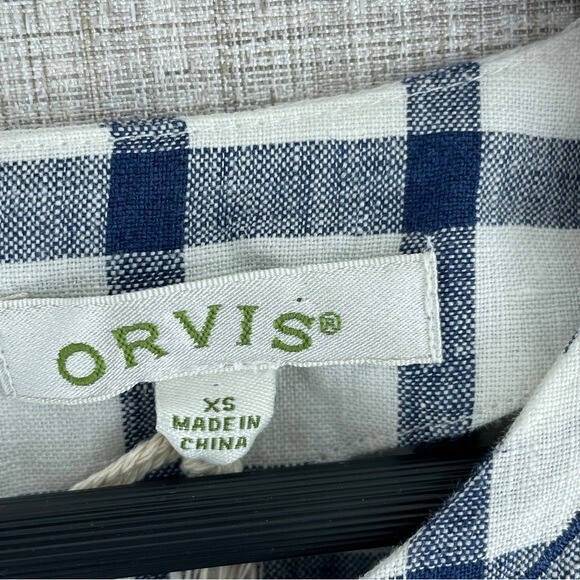NWT Orvis XS Linen shirt short sleeve crop embroidered 3146