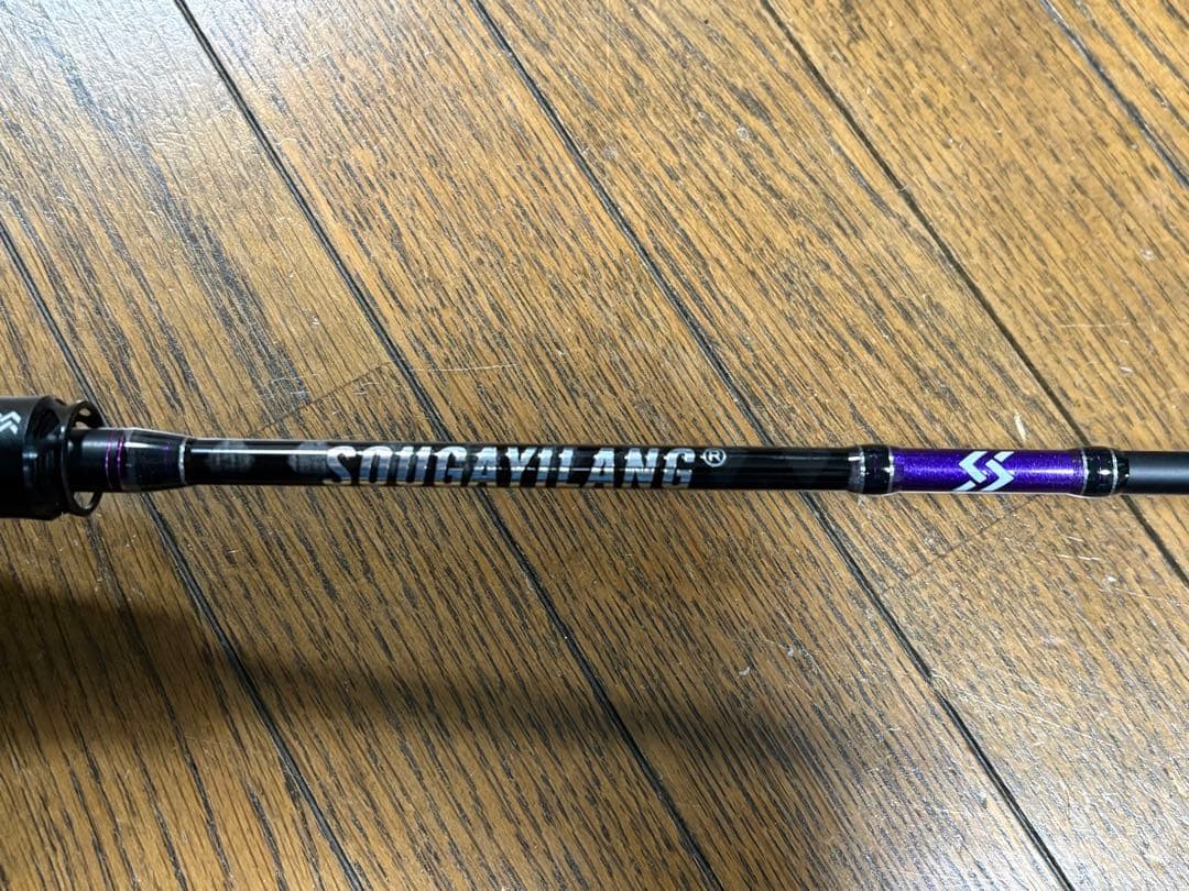 Bass Rod S602M 6ft 12lb Line Pencil Two-Piece Black/Purple New
