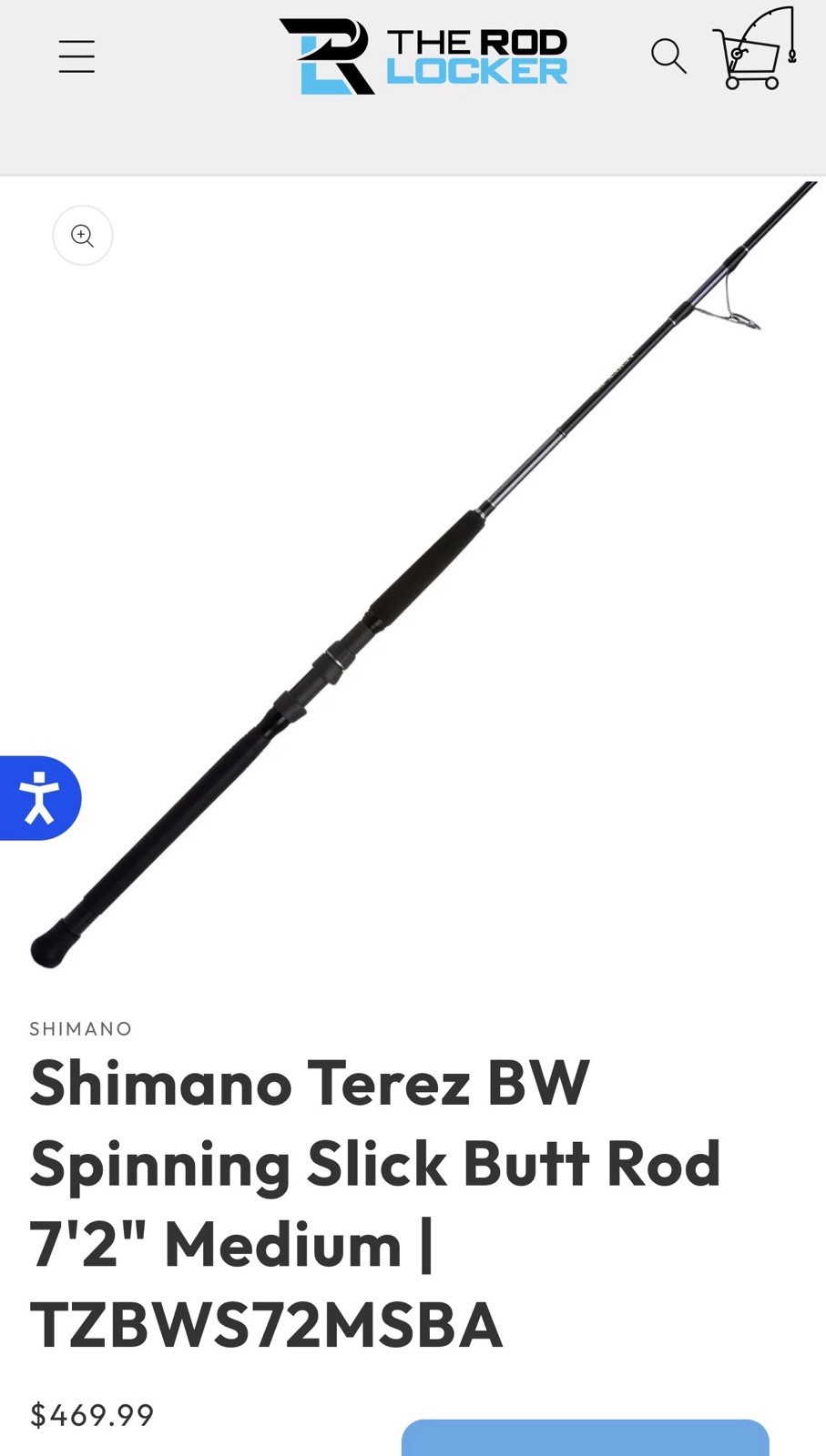 Shimano Terez BW Spinning Fishing Reel Saltwater, 7’2″ Medium TZBWS72MSBA