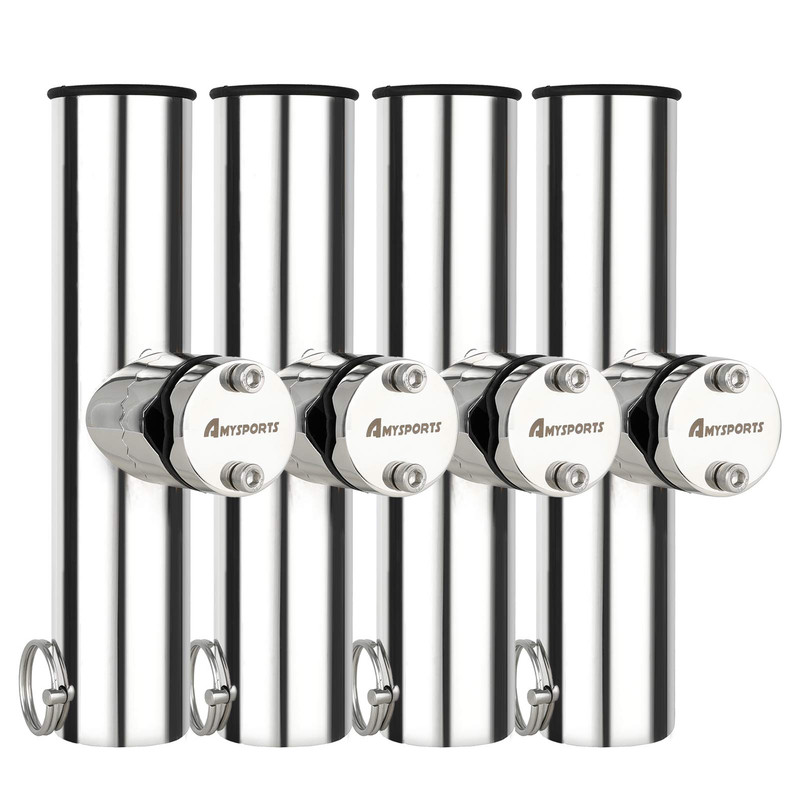 Amysports Stainless Steel Trolling Rod Holder Clamp Side Mount Fishing Pole
