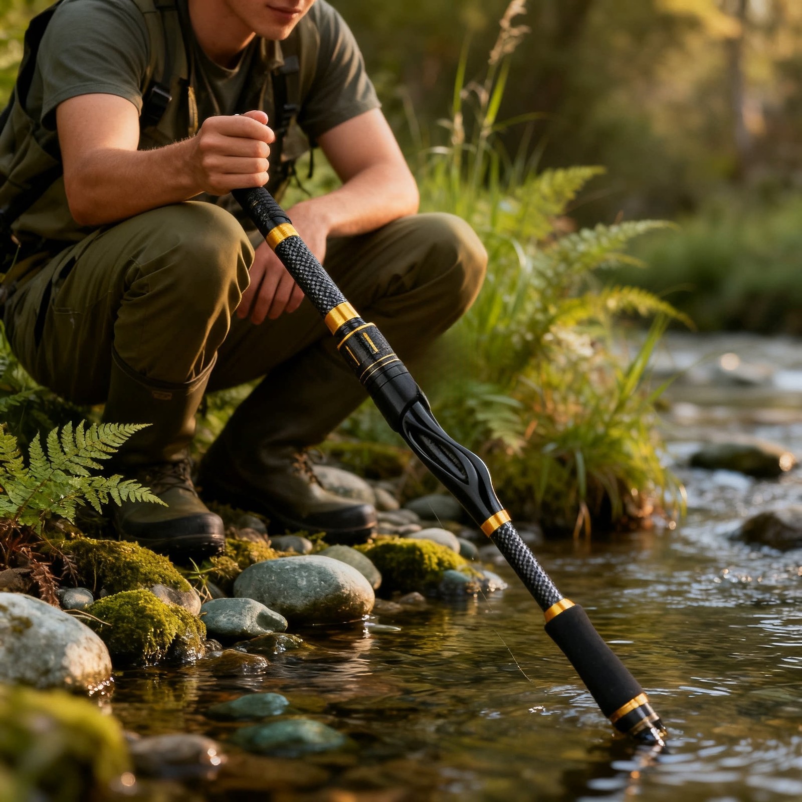 Carbon Telescopic Lure Rod 43cm Lightweight 1.8m 2.1m 2.4m Stiff Action