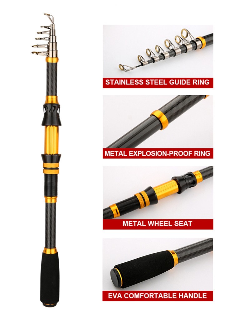1.8-30M Spinning Fishing Rod Power Telescopic Rock Fishing Rod Carp Feeder Rod