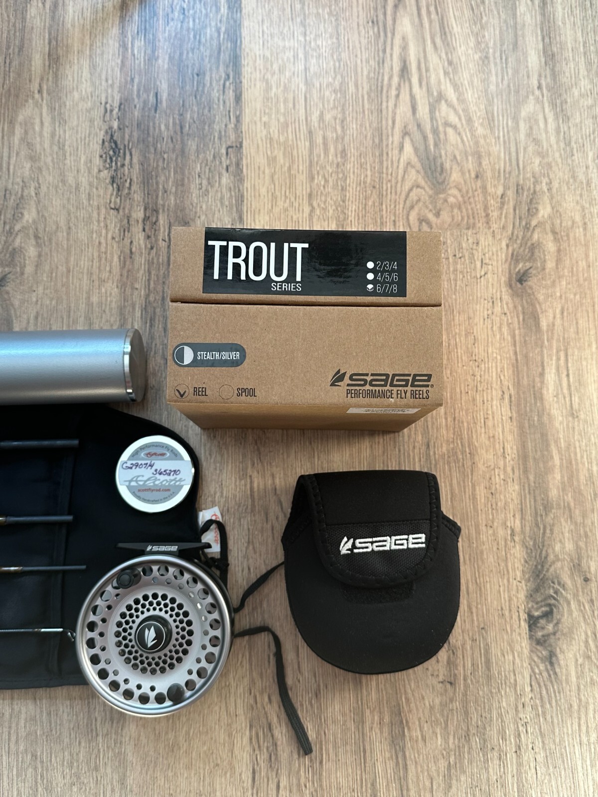 Scott G2 flyrod #7 9 feet 4-pic. Sage Trout 6,7,8 Reel