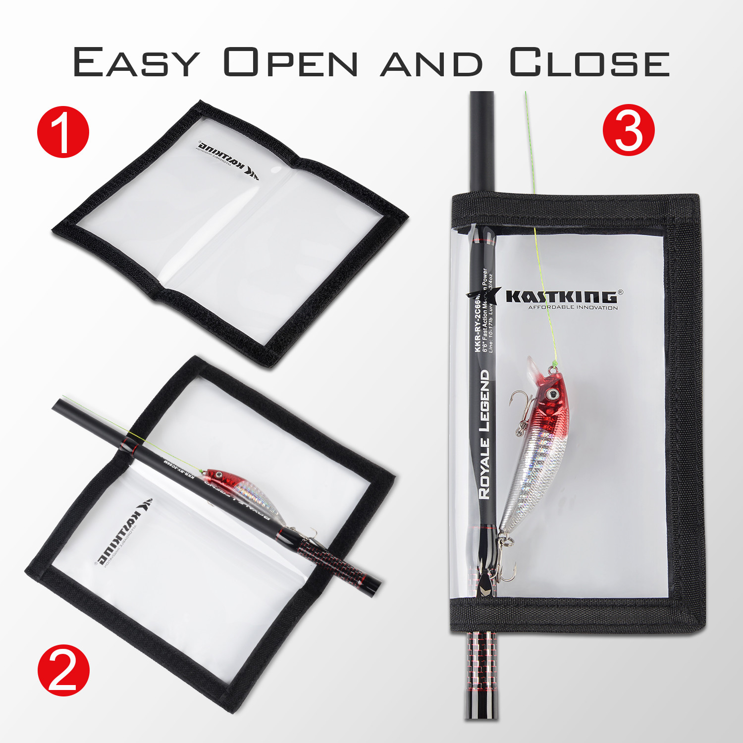 KastKing Lure Wraps Cover Lures & Hooks Safety on Fishing Rods – 4 pcs US