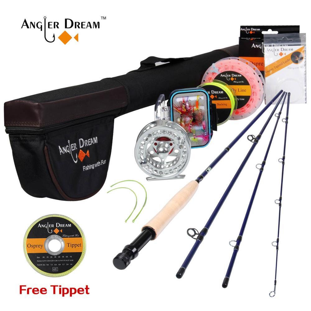 8’4” 3WT 4Pieces Carbon Fly Fishing Rod and Reel Combo Set 3/4WT Reel Rod Combo