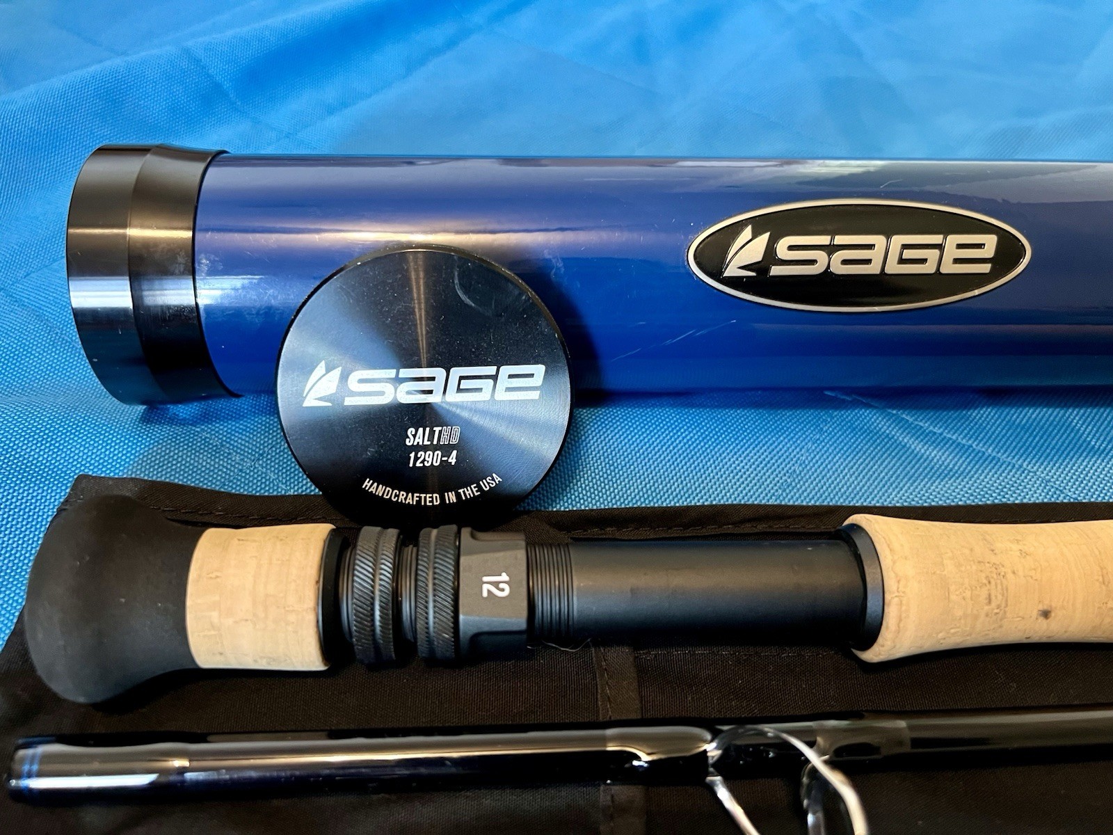 SAGE SALT HD 9′ 12wt 4pc Saltwater Fly Rod w/ Tube & Sock – MINT NEVER USED