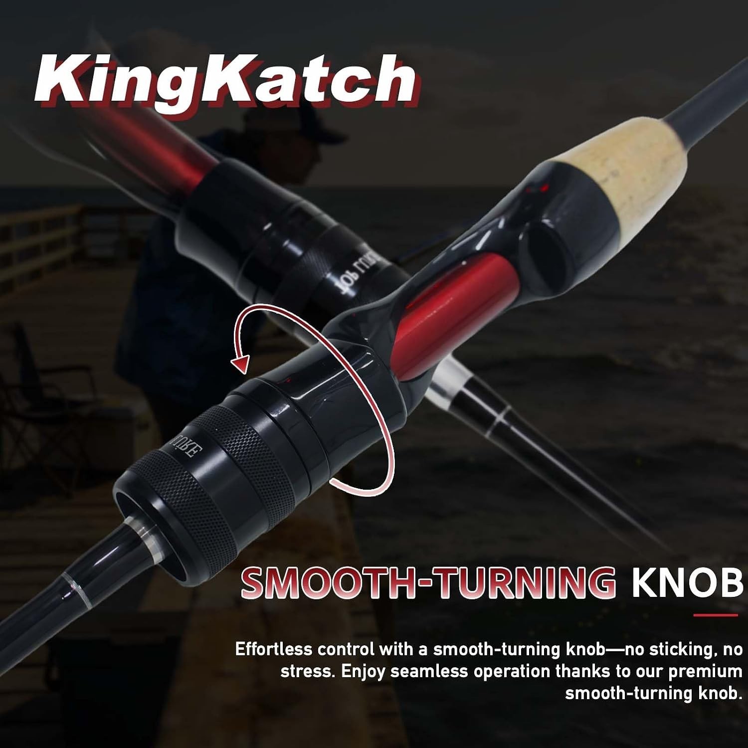 Ultralight Fishing Rod 6’0” , 2-Piece Spinning & Casting Rod, Carbon Graphite…