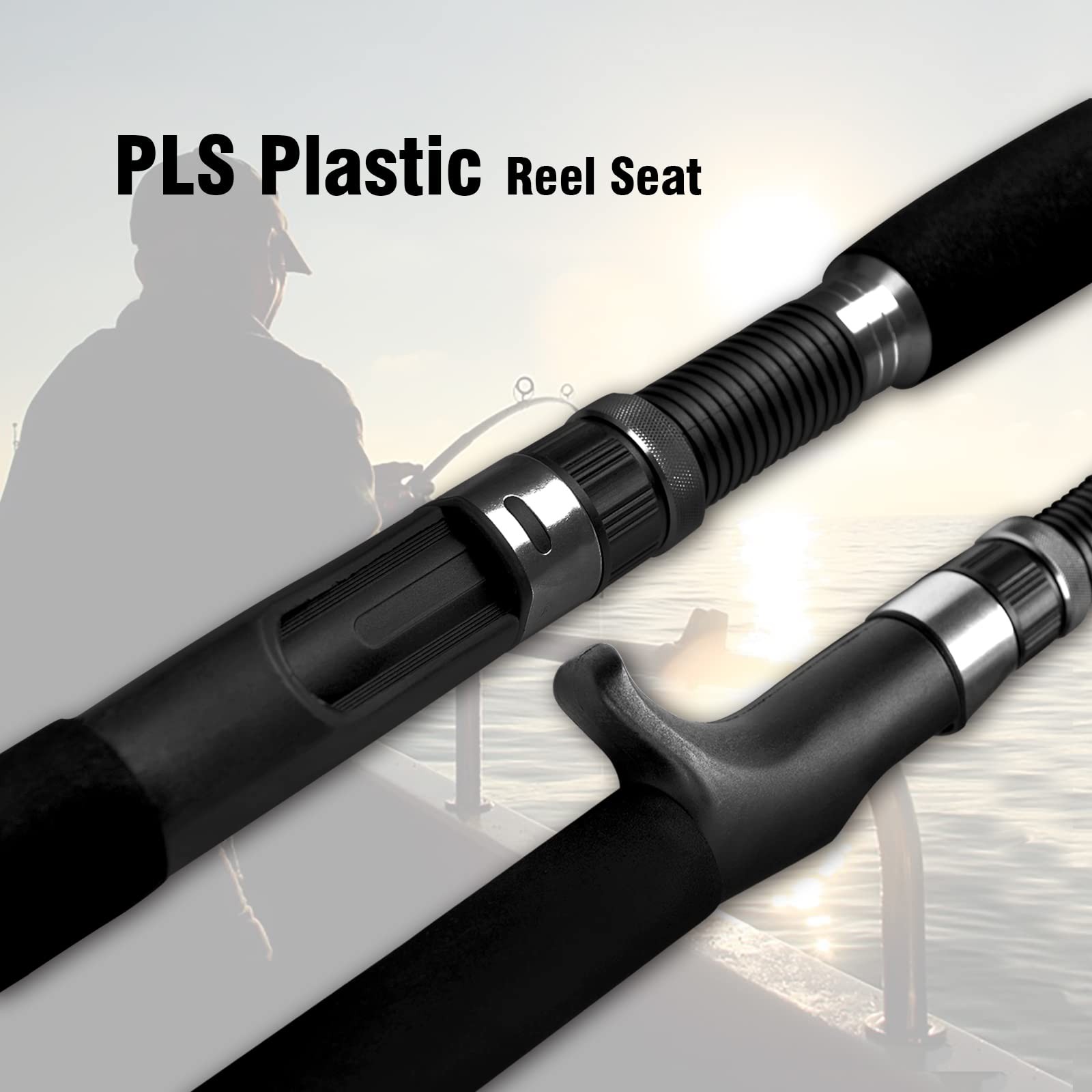 Portable Saltwater Offshore Heavy 3-Piece Travel Graphite Baitcasting Fishing…