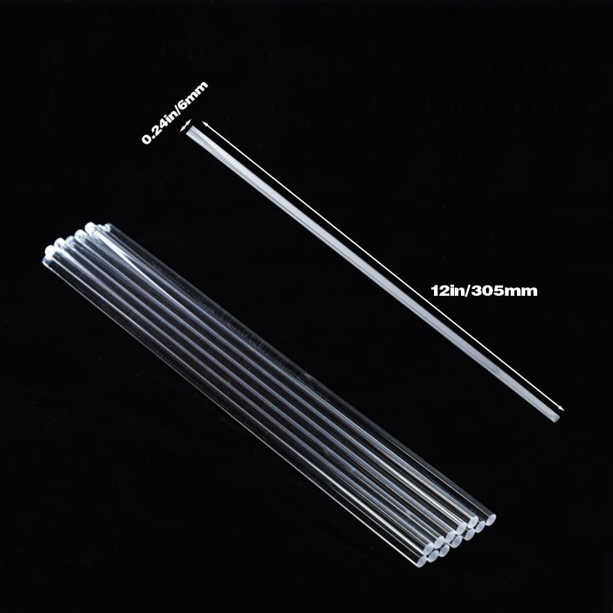 Acrylic Dowel Rods for DIY Crafts – Clear Plastic,Suitable for Making Candy, …