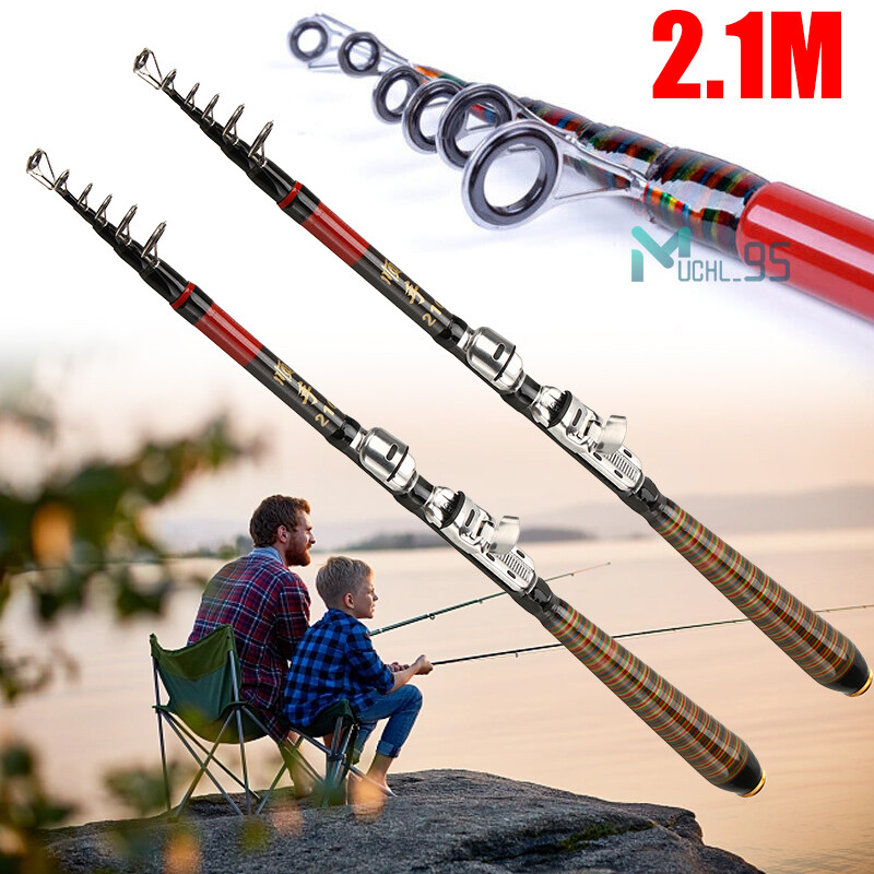 Carbon Fiber Telescopic Fishing Rod Travel Rod for Fishing Beginner and Angler